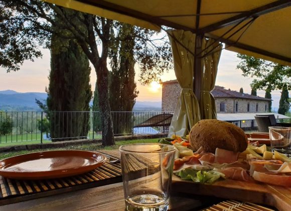 Tuscan snack at sunset