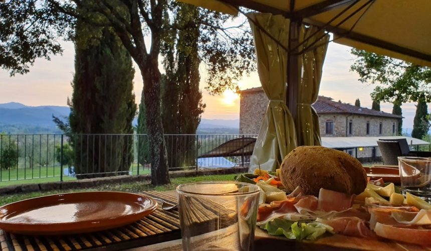 Tuscan snack at sunset